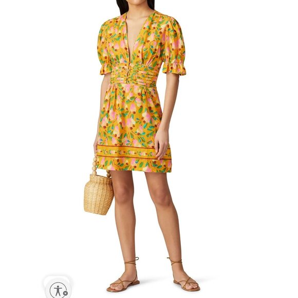 FARM Rio Mini Cashew Mini Dress, orange/green , Size S O41 - Picture 1 of 9